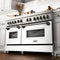 60 In. 7.4 Cu. Ft. Legacy Dual Fuel Range With 9 Burner Gas Cooktop And 2 Electric Convection Ovens In Stainless Steel And White Matte Doors