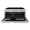60 In. 7.4 Cu. Ft. Legacy Dual Fuel Range With 9 Burner Gas Cooktop And 2 Electric Convection Ovens In Stainless Steel And White Matte Doors