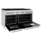 60 In. 7.4 Cu. Ft. Legacy Dual Fuel Range With 9 Burner Gas Cooktop And 2 Electric Convection Ovens In Stainless Steel And White Matte Doors