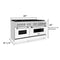 60 In. 7.4 Cu. Ft. Legacy Dual Fuel Range With 9 Burner Gas Cooktop And 2 Electric Convection Ovens In Stainless Steel And White Matte Doors