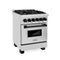 Autograph Edition 24 In. 2.8 Cu. Ft. Legacy Dual Fuel Range With 4 Burner Gas Cooktop And Electric Convection Oven In Stainless Steel And Matte Black Accents