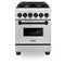 Autograph Edition 24 In. 2.8 Cu. Ft. Legacy Dual Fuel Range With 4 Burner Gas Cooktop And Electric Convection Oven In Stainless Steel And Matte Black Accents