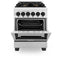 Autograph Edition 24 In. 2.8 Cu. Ft. Legacy Dual Fuel Range With 4 Burner Gas Cooktop And Electric Convection Oven In Stainless Steel And Matte Black Accents