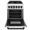 Autograph Edition 24 In. 2.8 Cu. Ft. Legacy Dual Fuel Range With 4 Burner Gas Cooktop And Electric Convection Oven In Stainless Steel And Matte Black Accents
