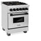 Autograph Edition 24 In. 2.8 Cu. Ft. Legacy Dual Fuel Range With 4 Burner Gas Cooktop And Electric Convection Oven In Stainless Steel And Matte Black Accents