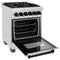 Autograph Edition 24 In. 2.8 Cu. Ft. Legacy Dual Fuel Range With 4 Burner Gas Cooktop And Electric Convection Oven In Stainless Steel And Matte Black Accents
