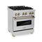 Autograph Edition 30 In. 4.0 Cu. Ft. Legacy Dual Fuel Range With 4 Burner Gas Cooktop And Electric Convection Oven In Stainless Steel And Champagne Bronze Accents