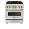 Autograph Edition 30 In. 4.0 Cu. Ft. Legacy Dual Fuel Range With 4 Burner Gas Cooktop And Electric Convection Oven In Stainless Steel And Champagne Bronze Accents