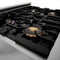 Autograph Edition 30 In. 4.0 Cu. Ft. Legacy Dual Fuel Range With 4 Burner Gas Cooktop And Electric Convection Oven In Stainless Steel And Polished Gold Accents