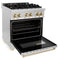 Autograph Edition 30 In. 4.0 Cu. Ft. Legacy Dual Fuel Range With 4 Burner Gas Cooktop And Electric Convection Oven In Stainless Steel And Polished Gold Accents