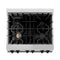 Autograph Edition 30 In. 4.0 Cu. Ft. Legacy Dual Fuel Range With 4 Burner Gas Cooktop And Electric Convection Oven In Stainless Steel And Matte Black Accents