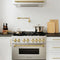 Autograph Edition 36 In. 4.6 Cu. Ft. Legacy Dual Fuel Range With 6 Burner Gas Cooktop And Electric Convection Oven In Stainless Steel And Champagne Bronze Accents