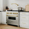 Autograph Edition 36 In. 4.6 Cu. Ft. Legacy Dual Fuel Range With 6 Burner Gas Cooktop And Electric Convection Oven In Stainless Steel And Champagne Bronze Accents