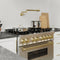 Autograph Edition 36 In. 4.6 Cu. Ft. Legacy Dual Fuel Range With 6 Burner Gas Cooktop And Electric Convection Oven In Stainless Steel And Champagne Bronze Accents