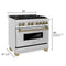 Autograph Edition 36 In. 4.6 Cu. Ft. Legacy Dual Fuel Range With 6 Burner Gas Cooktop And Electric Convection Oven In Stainless Steel And Champagne Bronze Accents