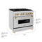Autograph Edition 36 In. 4.6 Cu. Ft. Legacy Dual Fuel Range With 6 Burner Gas Cooktop And Electric Convection Oven In Stainless Steel And Polished Gold Accents
