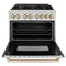 Autograph Edition 36 In. 4.6 Cu. Ft. Legacy Dual Fuel Range With 6 Burner Gas Cooktop And Electric Convection Oven In Stainless Steel And Polished Gold Accents