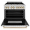 Autograph Edition 36 In. 4.6 Cu. Ft. Legacy Dual Fuel Range With 6 Burner Gas Cooktop And Electric Convection Oven In Stainless Steel And Polished Gold Accents