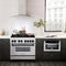 Autograph Edition 36 In. 4.6 Cu. Ft. Legacy Dual Fuel Range With 6 Burner Gas Cooktop And Electric Convection Oven In Stainless Steel And Matte Black Accents