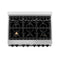 Autograph Edition 36 In. 4.6 Cu. Ft. Legacy Dual Fuel Range With 6 Burner Gas Cooktop And Electric Convection Oven In Stainless Steel And Matte Black Accents
