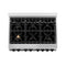 Autograph Edition 36 In. 4.6 Cu. Ft. Legacy Dual Fuel Range With 6 Burner Gas Cooktop And Electric Convection Oven In Stainless Steel And Matte Black Accents