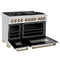 Autograph Edition 48 In. 6.0 Cu. Ft. Legacy Dual Fuel Range With 7 Burner Gas Cooktop And 2 Electric Ovens In Stainless Steel And Champagne Bronze Accents