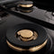 Autograph Edition 48 In. 6.0 Cu. Ft. Legacy Dual Fuel Range With 7 Burner Gas Cooktop And 2 Electric Ovens In Stainless Steel And Polished Gold Accents