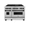 Autograph Edition 48 In. 6.0 Cu. Ft. Legacy Dual Fuel Range With 7 Burner Gas Cooktop And 2 Electric Ovens In Stainless Steel And Matte Black Accents