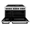 Autograph Edition 48 In. 6.0 Cu. Ft. Legacy Dual Fuel Range With 7 Burner Gas Cooktop And 2 Electric Ovens In Stainless Steel And Matte Black Accents