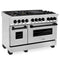 Autograph Edition 48 In. 6.0 Cu. Ft. Legacy Dual Fuel Range With 7 Burner Gas Cooktop And 2 Electric Ovens In Stainless Steel And Matte Black Accents