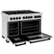 Autograph Edition 48 In. 6.0 Cu. Ft. Legacy Dual Fuel Range With 7 Burner Gas Cooktop And 2 Electric Ovens In Stainless Steel And Matte Black Accents