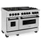 Autograph Edition 48 In. 6.0 Cu. Ft. Legacy Dual Fuel Range With 7 Burner Gas Cooktop And 2 Electric Ovens In Stainless Steel And Matte Black Accents