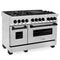 Autograph Edition 48 In. 6.0 Cu. Ft. Legacy Dual Fuel Range With 7 Burner Gas Cooktop And 2 Electric Ovens In Stainless Steel And Matte Black Accents