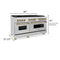 Autograph Edition 60 In. 7.4 Cu. Ft. Legacy Dual Fuel Range With 9 Burner Gas Cooktop And 2 Electric Convection Ovens In Stainless Steel And Champagne Bronze Accents
