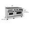 Autograph Edition 60 In. 7.4 Cu. Ft. Legacy Dual Fuel Range With 9 Burner Gas Cooktop And 2 Electric Convection Ovens In Stainless Steel And Matte Black Accents