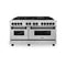 Autograph Edition 60 In. 7.4 Cu. Ft. Legacy Dual Fuel Range With 9 Burner Gas Cooktop And 2 Electric Convection Ovens In Stainless Steel And Matte Black Accents
