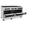 Autograph Edition 60 In. 7.4 Cu. Ft. Legacy Dual Fuel Range With 9 Burner Gas Cooktop And 2 Electric Convection Ovens In Stainless Steel And Matte Black Accents