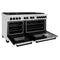 Autograph Edition 60 In. 7.4 Cu. Ft. Legacy Dual Fuel Range With 9 Burner Gas Cooktop And 2 Electric Convection Ovens In Stainless Steel And Matte Black Accents