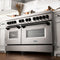 Autograph Edition 60 In. 7.4 Cu. Ft. Legacy Dual Fuel Range With 9 Burner Gas Cooktop And 2 Electric Convection Ovens In Stainless Steel And Matte Black Accents
