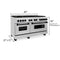 Autograph Edition 60 In. 7.4 Cu. Ft. Legacy Dual Fuel Range With 9 Burner Gas Cooktop And 2 Electric Convection Ovens In Stainless Steel And Matte Black Accents