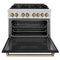 Autograph Edition 36 In. 4.6 Cu. Ft. Legacy Dual Fuel Range With 6 Burner Gas Cooktop And Electric Convection Oven In Stainless Steel With Black Matte Door And Champagne Bronze Accents