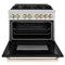 Autograph Edition 36 In. 4.6 Cu. Ft. Legacy Dual Fuel Range With 6 Burner Gas Cooktop And Electric Convection Oven In Stainless Steel With Black Matte Door And Polished Gold Accents