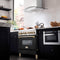Autograph Edition 36 In. 4.6 Cu. Ft. Legacy Dual Fuel Range With 6 Burner Gas Cooktop And Electric Convection Oven In Stainless Steel With Black Matte Door And Polished Gold Accents