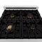 Autograph Edition 24 In. 2.8 Cu. Ft. Legacy Dual Fuel Range With 4 Burner Gas Cooktop And Electric Convection Oven In Stainless Steel With White Matte Door And Polished Gold Accents