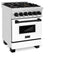 Autograph Edition 24 In. 2.8 Cu. Ft. Legacy Dual Fuel Range With 4 Burner Gas Cooktop And Electric Convection Oven In Stainless Steel With White Matte Door And Matte Black Accents