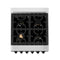 Autograph Edition 24 In. 2.8 Cu. Ft. Legacy Dual Fuel Range With 4 Burner Gas Cooktop And Electric Convection Oven In Stainless Steel With White Matte Door And Matte Black Accents
