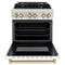 Autograph Edition 30 In. 4.0 Cu. Ft. Legacy Dual Fuel Range With 4 Burner Gas Cooktop And Electric Convection Oven In Stainless Steel With White Matte Door And Polished Gold Accents