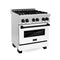 Autograph Edition 30 In. 4.0 Cu. Ft. Legacy Dual Fuel Range With 4 Burner Gas Cooktop And Electric Convection Oven In Stainless Steel With White Matte Door And Matte Black Accents