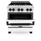 Autograph Edition 30 In. 4.0 Cu. Ft. Legacy Dual Fuel Range With 4 Burner Gas Cooktop And Electric Convection Oven In Stainless Steel With White Matte Door And Matte Black Accents