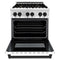 Autograph Edition 30 In. 4.0 Cu. Ft. Legacy Dual Fuel Range With 4 Burner Gas Cooktop And Electric Convection Oven In Stainless Steel With White Matte Door And Matte Black Accents